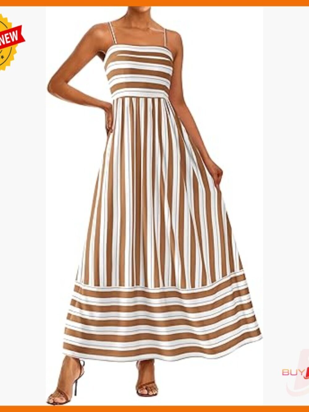 Spaghetti Strap Maxi Dress Boho Floral Striped Wedding Guest Beach